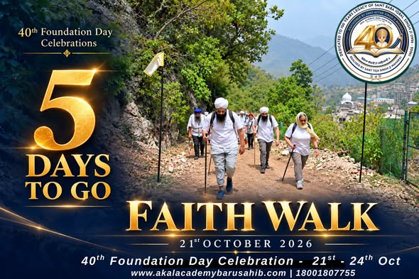 40th Foundation Day | 5 Days to Go The Faith Walk | 21st October 2026 A Journey of Faith, Nature & Spiritual Connection