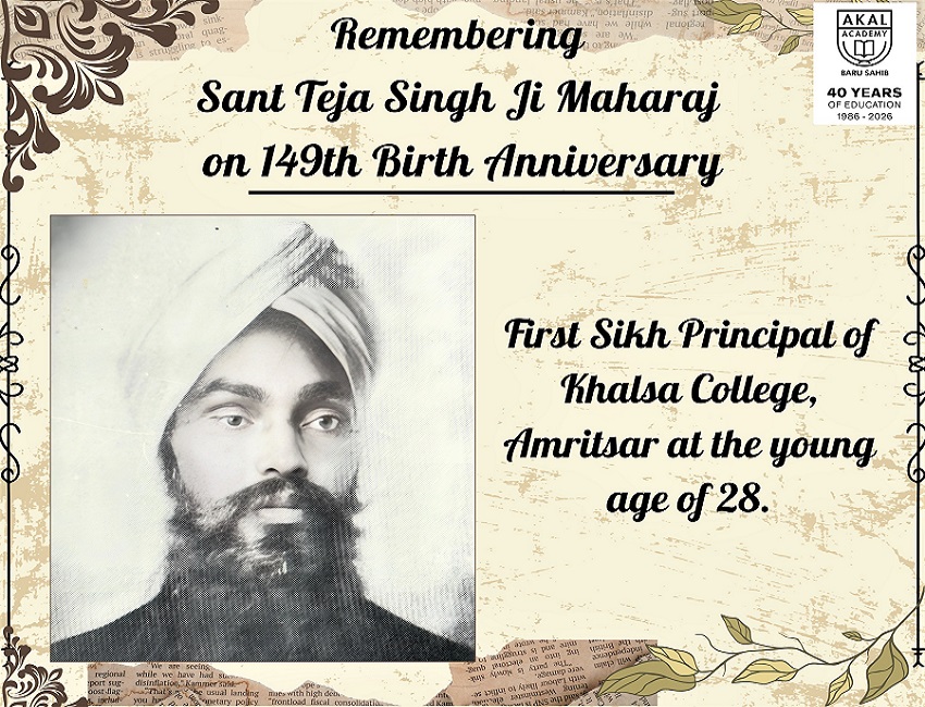 149th Birth Anniversary | Sant Teja Singh Ji – Messenger of World Peace through Value-Based Education