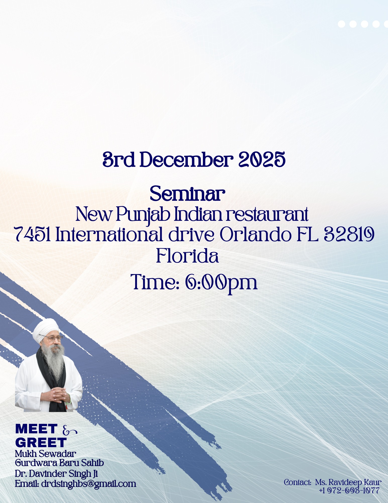 Hon'ble Dr. Davinder Singh Ji’s USA Tour – an awareness campaign on Gurmat, Global Peace & Rebuilding Punjab - USA Sangat Darshan 2025 Gallery Image