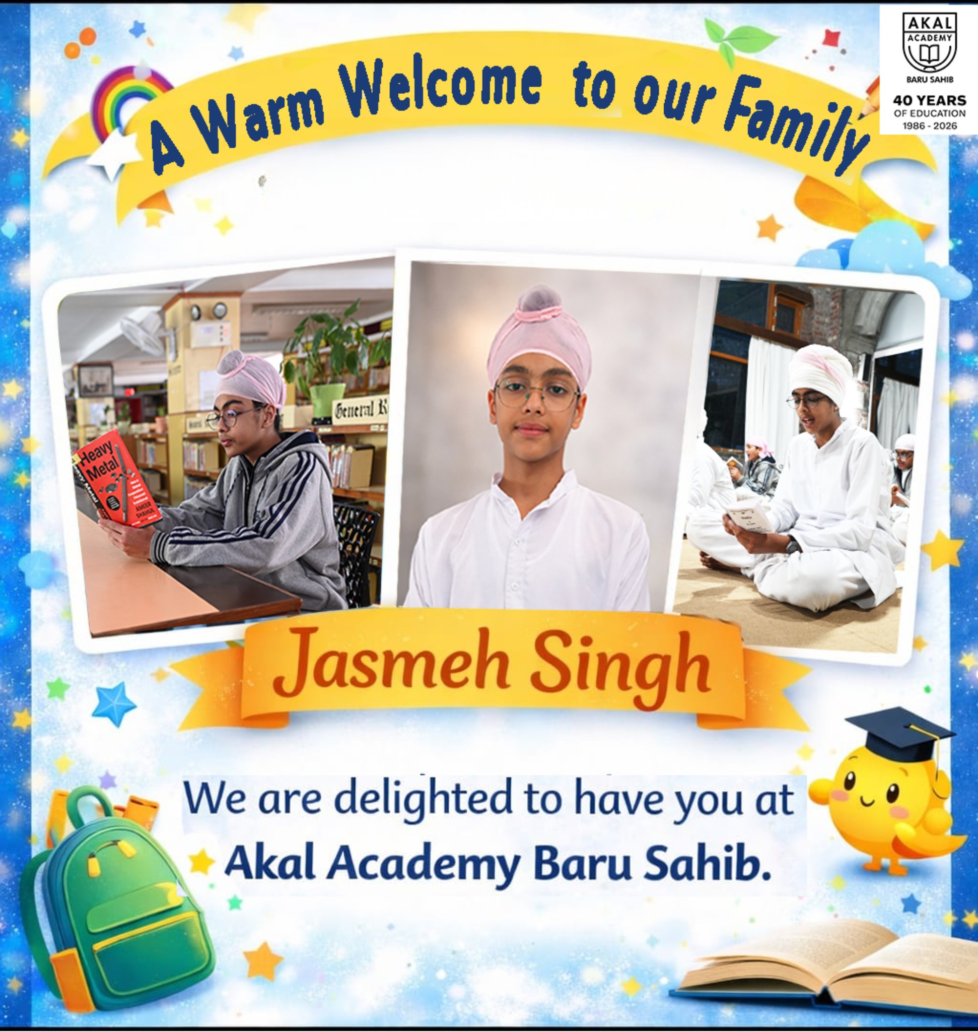 A warm welcome to Jasmeh Singh, the new member of the Akal Academy Family! Gallery Image