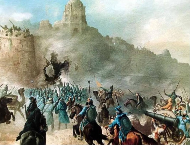 The Battle of Chamkaur Sahib.  An unparalleled stand of 40 Sikhs against enemy forces numbering in lakhs. Gallery Image