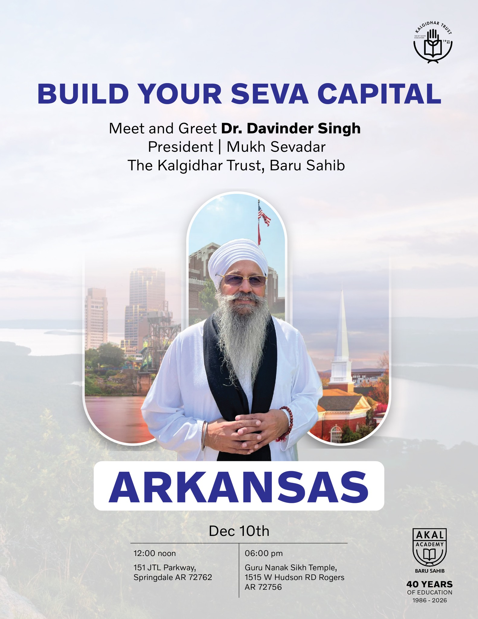 Hon’ble Dr. Davinder Singh Ji’s Arkansas – USA Sangat Darshan Gallery Image